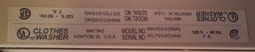 Model and Serial number